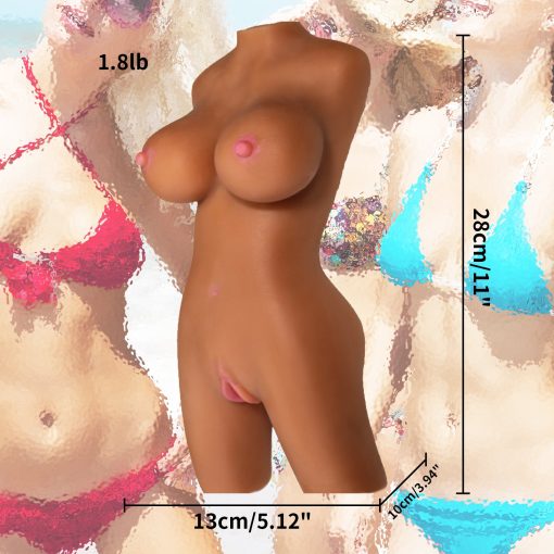 Brown Sex Doll Masturbator with Big Boobs Realistic Vagina for Handheld Use