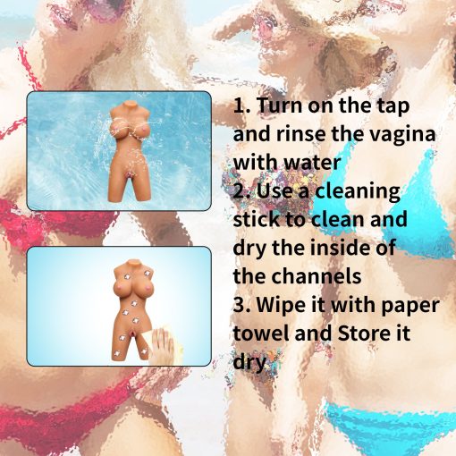 Brown Sex Doll Masturbator with Big Boobs Realistic Vagina for Handheld Use