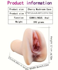 3D Realistic Vagina and Anal Sex Portable Flesh Light Male Stroker Fake Pussy