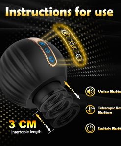 3 in 1 Telescopic Rotating Voice Masturbation Cup