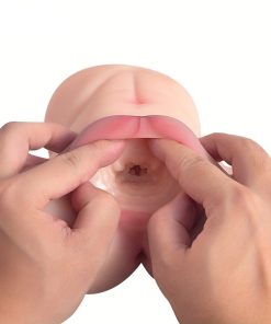 Male Masturbator Sex Toy TPE Pussy With Tight Ribbed Vaginal & Anal Canal