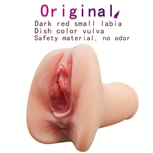 3D Realistic Vagina and Anal Sex Portable Flesh Light Male Stroker Fake Pussy