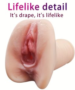 3D Realistic Vagina and Anal Sex Portable Flesh Light Male Stroker Fake Pussy