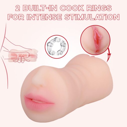 Three Holes Oral Sex Pussy Two Cock Rings  Masturbatin