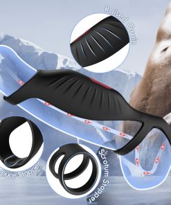 SemenSentry - 9 Vibrating Cock Ring and Penis Sleeve 2 IN 1 Male Vibrator for Couples