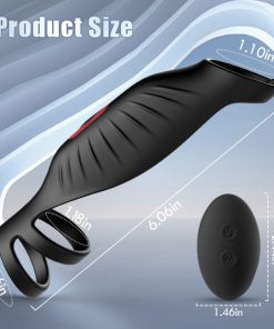 SemenSentry - 9 Vibrating Cock Ring and Penis Sleeve 2 IN 1 Male Vibrator for Couples