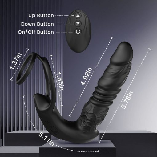 Top Joy Bluetooth Remote Control 9 Thrusting Vibrating Prostate Massager with Penis Ring