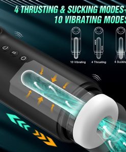 Automatic 4 In 1 Thrusting And Vibrating Lcd Masturbator