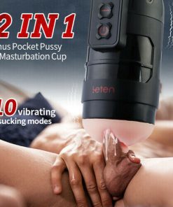 Thunder 10 Vibrating Masturbation Cups and Pussy Pockets 2 in 1 APP Control