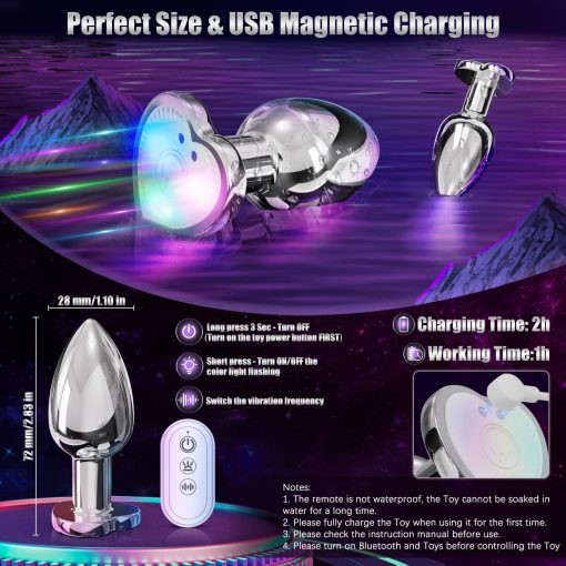 Light Up Anal Vibrator Prostate Stimulor Toys with APP
