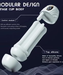 Fully automatic suction. 10-frequency vibration and sound emitting male penis exerciser