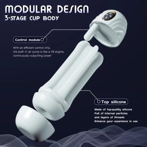 Fully automatic suction. 10-frequency vibration and sound emitting male penis exerciser