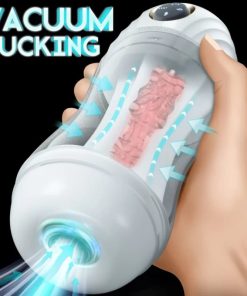 Fully automatic suction. 10-frequency vibration and sound emitting male penis exerciser