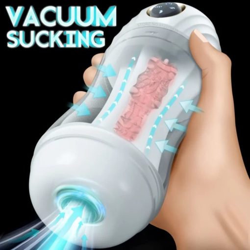 Fully automatic suction. 10-frequency vibration and sound emitting male penis exerciser