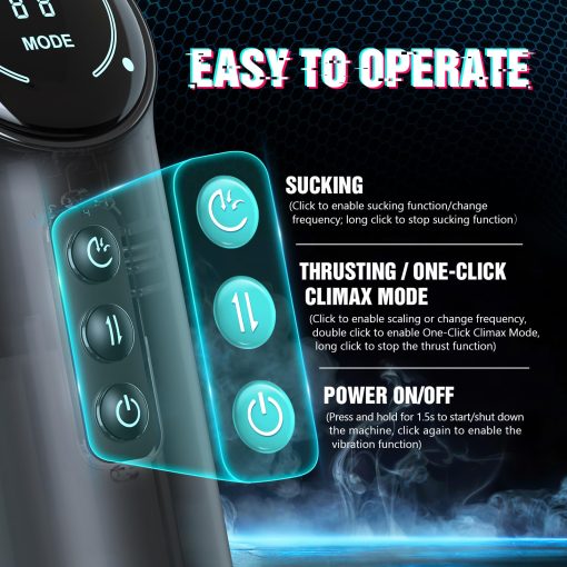 Automatic 4 In 1 Thrusting And Vibrating Lcd Masturbator