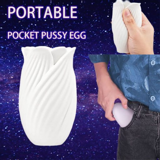 Rose Portable Pocket Pussy Egg with 3D Realistic Textured