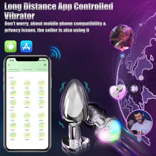 Light Up Anal Vibrator Prostate Stimulor Toys with APP