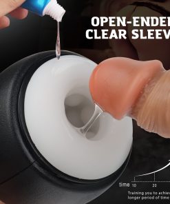 Open-Ended Male Masturbator with Transparent Cover