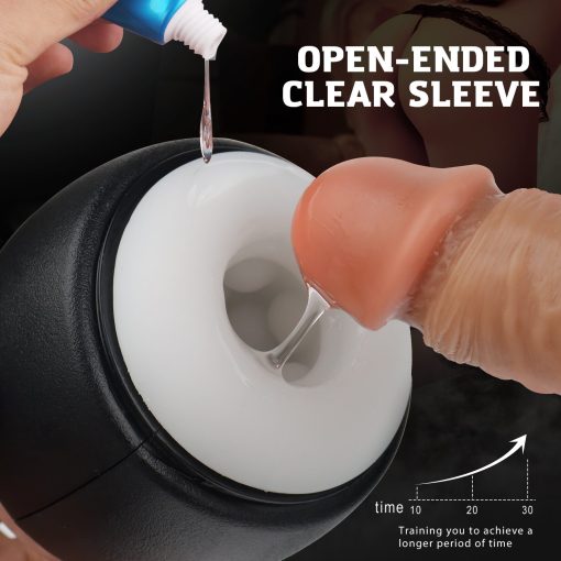 Open-Ended Male Masturbator with Transparent Cover