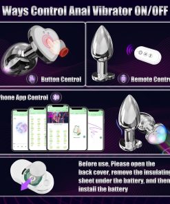 Light Up Anal Vibrator Prostate Stimulor Toys with APP