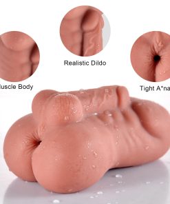 Muscle Body Tight Anal Male Masturbator With Lifelike Dildo