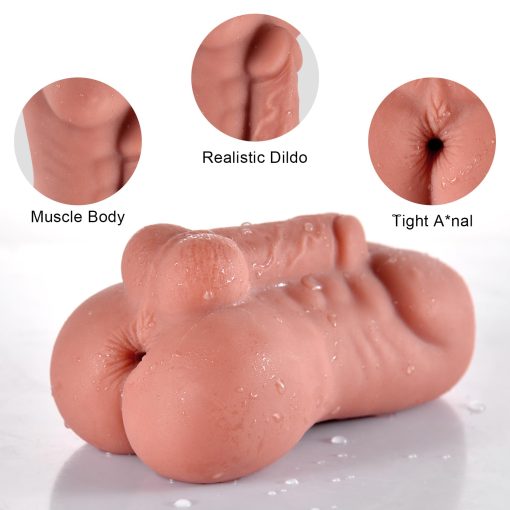 Muscle Body Tight Anal Male Masturbator With Lifelike Dildo