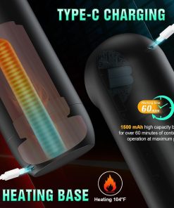 Automatic 4 In 1 Thrusting And Vibrating Lcd Masturbator