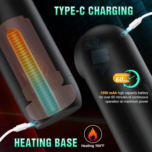 Automatic 4 In 1 Thrusting And Vibrating Lcd Masturbator