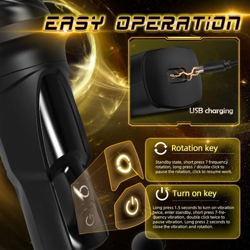 360° Tightly Wrapped 7 Rotations & 7 Vibrations Automatic Male Masturbator