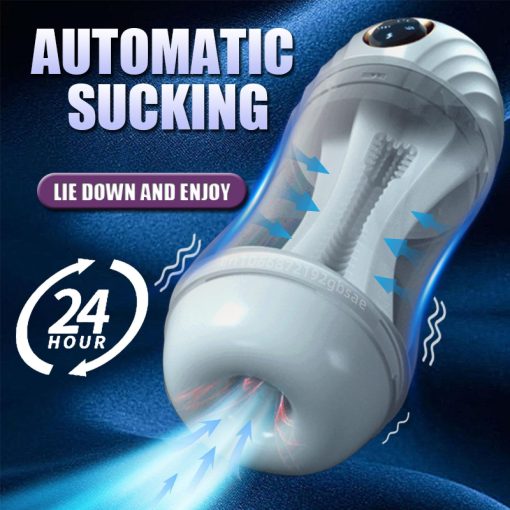 Fully automatic suction. 10-frequency vibration and sound emitting male penis exerciser
