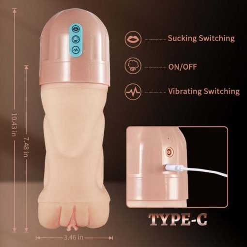 BuyGing OLIVER 5 Sucking 10 Vibrating Simulated Vagina Masturbator and Pussy Pocket