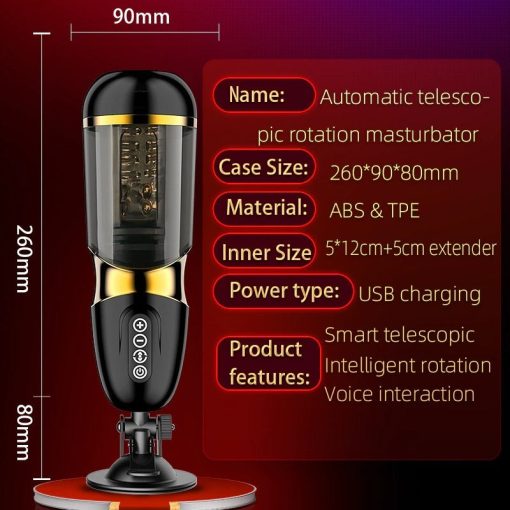 Telescopic Rotation 10*10 Modes Silicone Vagina Masturbator