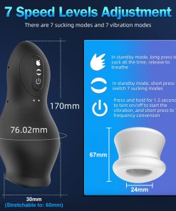 IPX7 Real Blowjob 7 Frequency Vacuum Sucking Masturbator