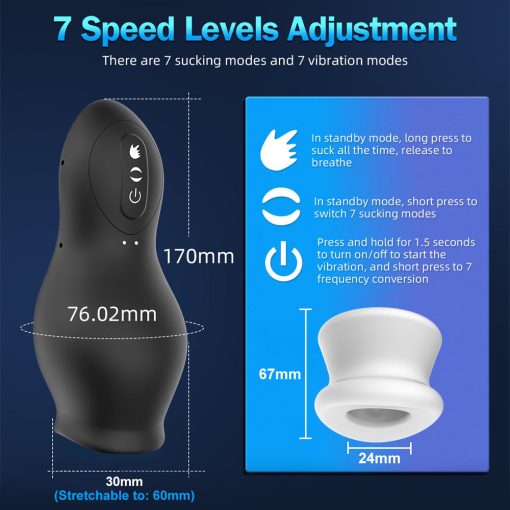 IPX7 Real Blowjob 7 Frequency Vacuum Sucking Masturbator