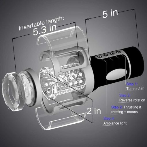 Automatic 7*7 Thrusting Rotating Modes Oral Sex Masturbator