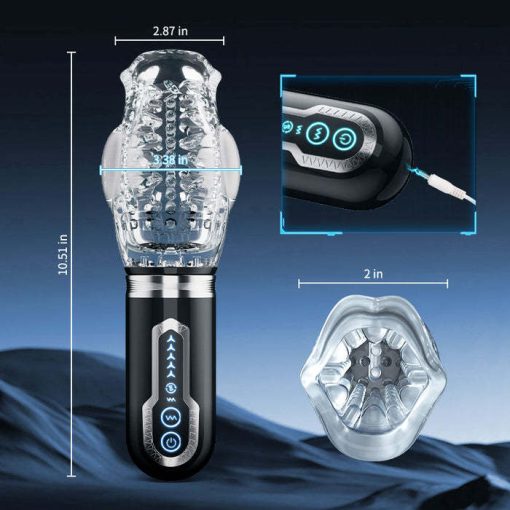 Thrusting Rotating 7 Vibrating Oral Sex Handheld Masturbator