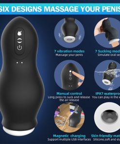 IPX7 Real Blowjob 7 Frequency Vacuum Sucking Masturbator