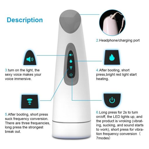 Automatic Powerful Sucking Male Masturbator Cup with Automatic Heating
